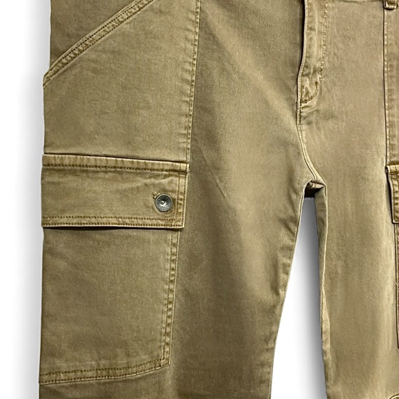 Banana Republic Stretch Cotton Olive Green Slim Fit Utility Cargo Pants Size 16 - Picture 3 of 9